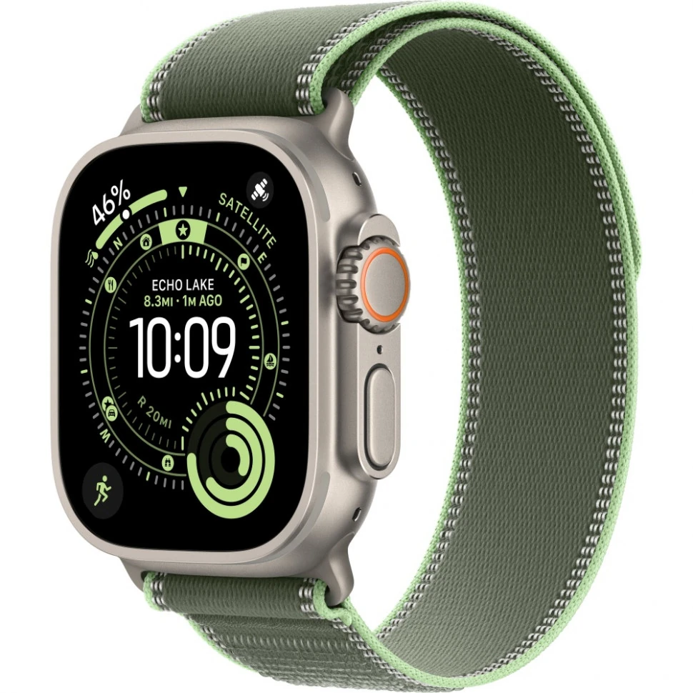 Часы Apple Watch Ultra 3 Natural Titanium Green Trail Loop M/L