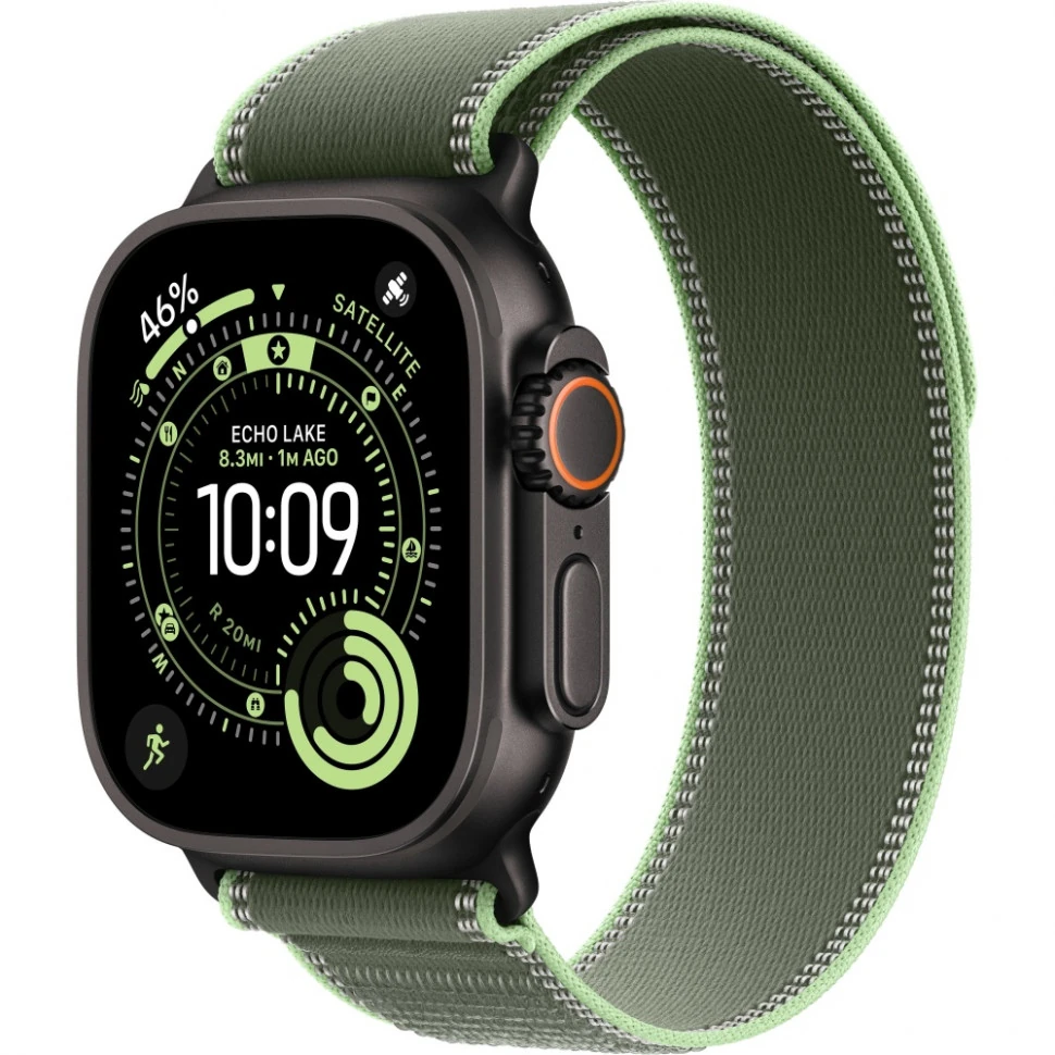 Часы Apple Watch Ultra 3 Black Titanium Green Trail Loop M/L