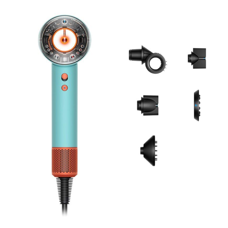 Фен Dyson Supersonic Nural HD16, бирюзовый/оранжевый (Ceramic Patina/Topaz)