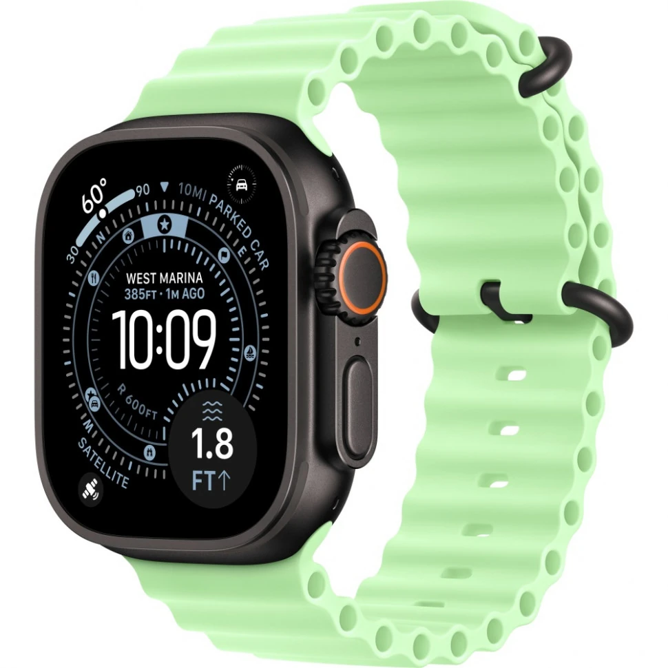 Часы Apple Watch Ultra 3 Black Titanium Green Ocean Band