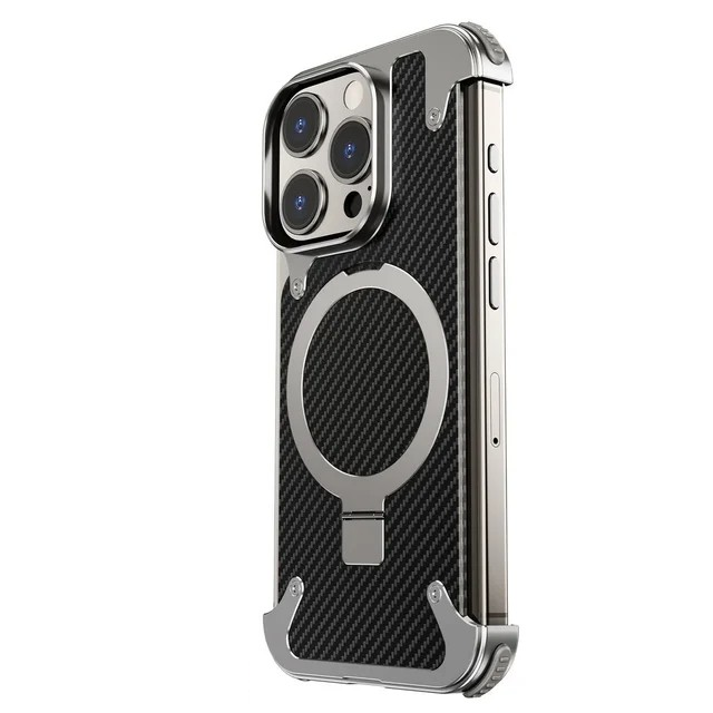 Чехол Phone Сase For Cell с MagSafe для iPhone 15 Pro Серебристый